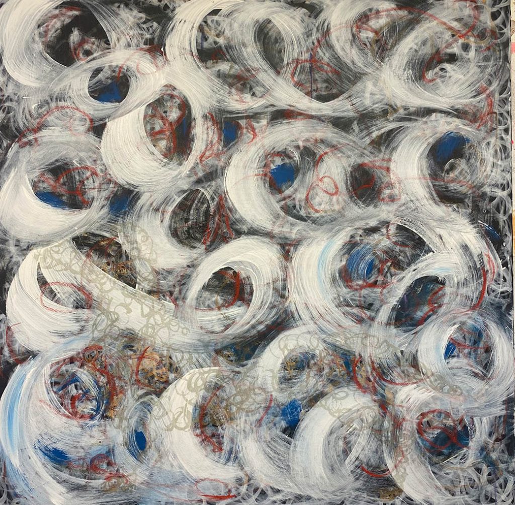 Abstrakte Welten - 100x100x3cm - Acryl, Öl auf Leinwand