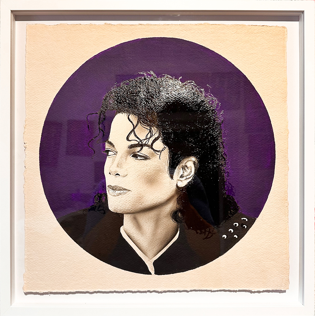 Portrait von Michael Jackson. Bleistift Airbrush auf Büttenpapier.