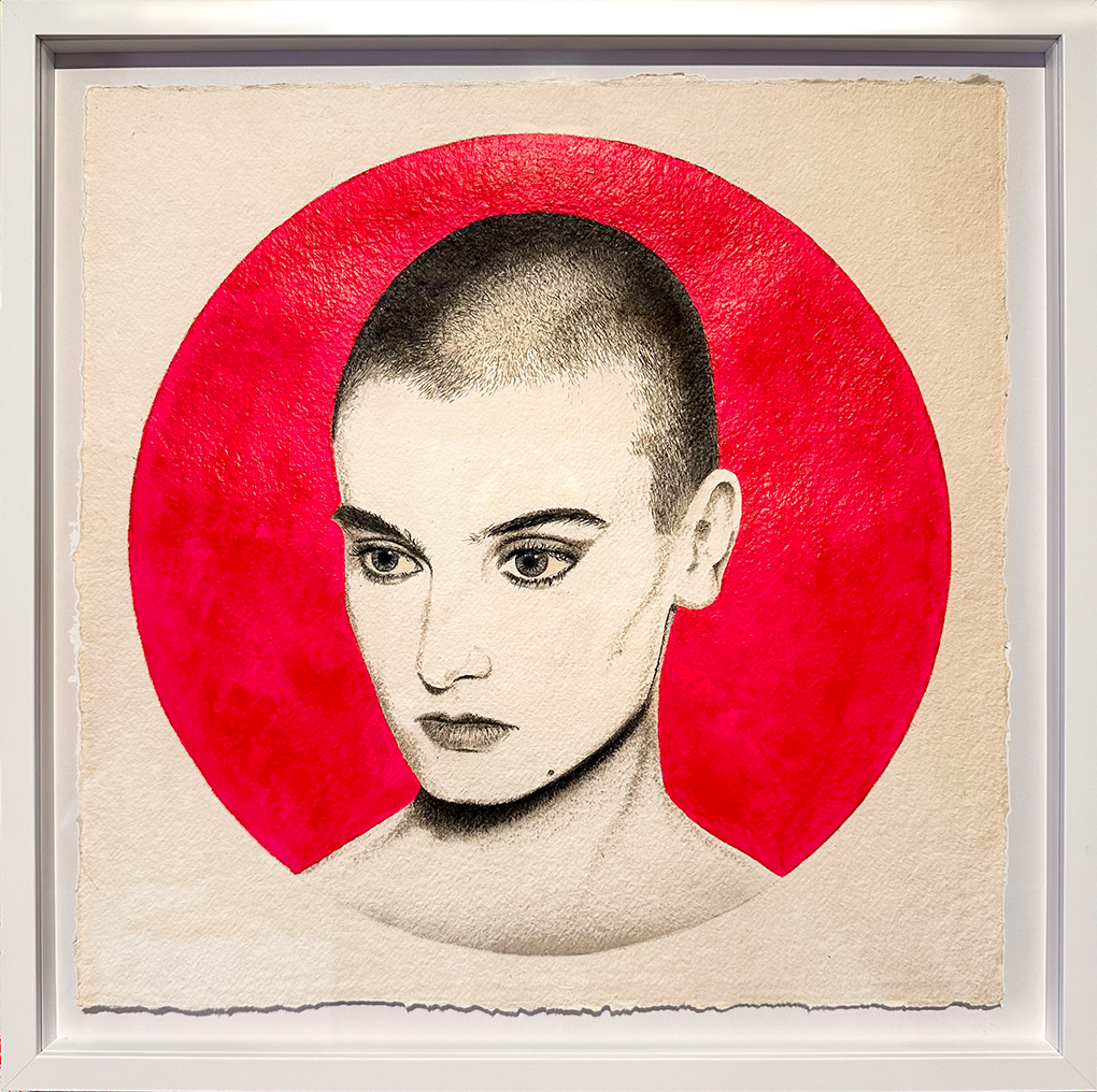 Sinéad O`Connor. Bleistift, Airbrush auf Büttenpapier.